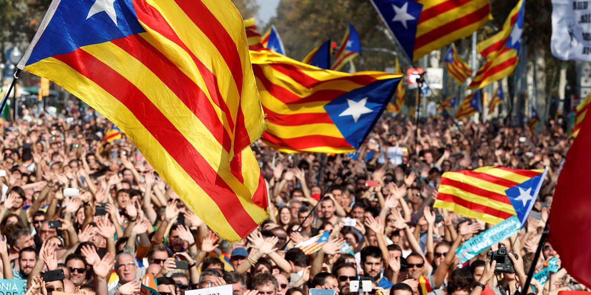 Pro-independence demonstrators in Barcelona last month.