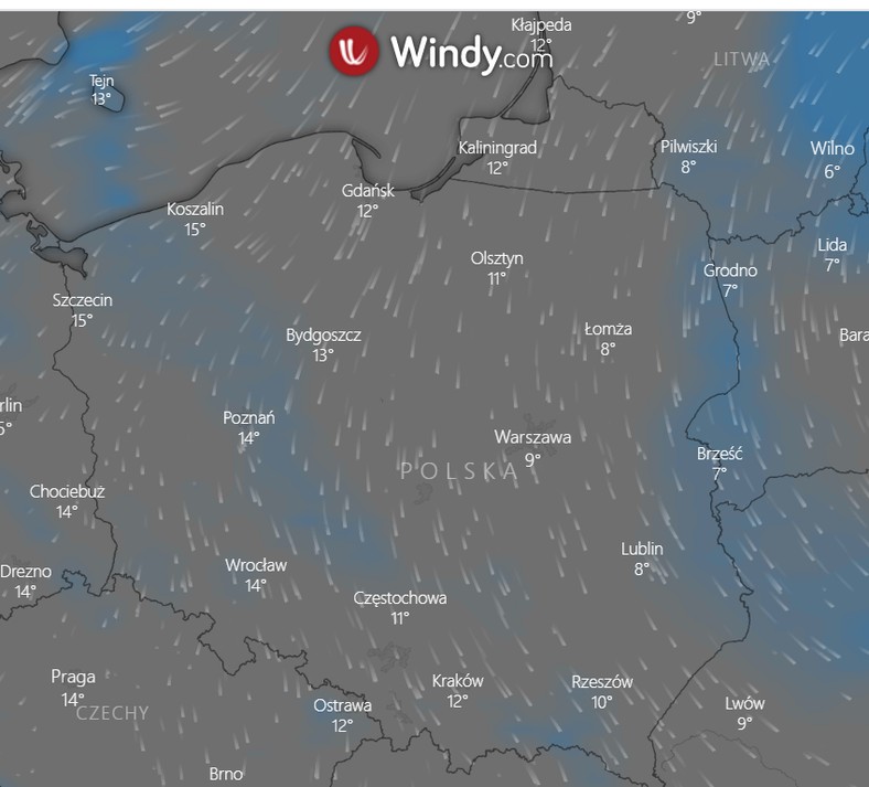 Prognozowane opady deszczu na 20 września 2021 r.