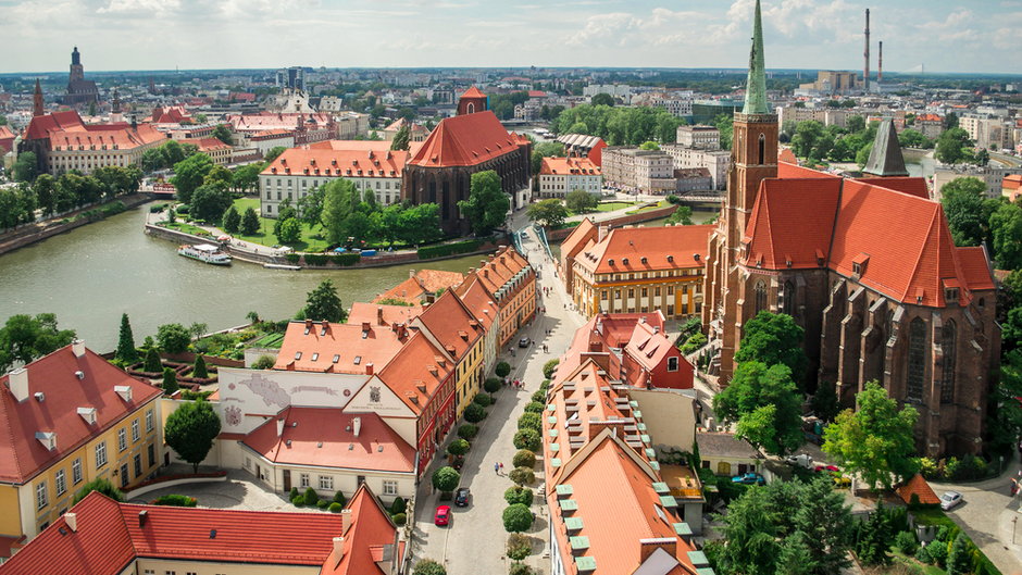 Panorama Starego Miasta, Wrocław, Polska