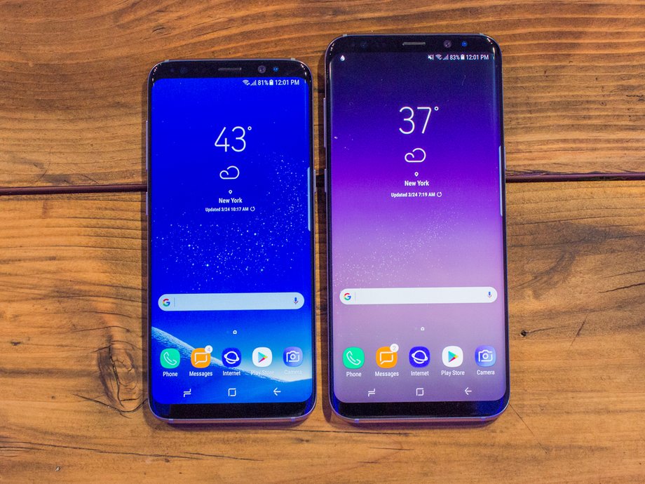 The Galaxy S8, left, and Galaxy S8 Plus.