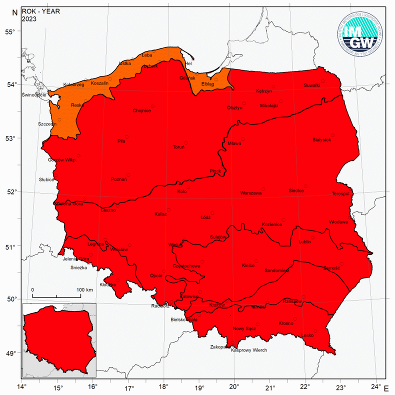 2023 r. był w Polsce ekstremalnie ciepły