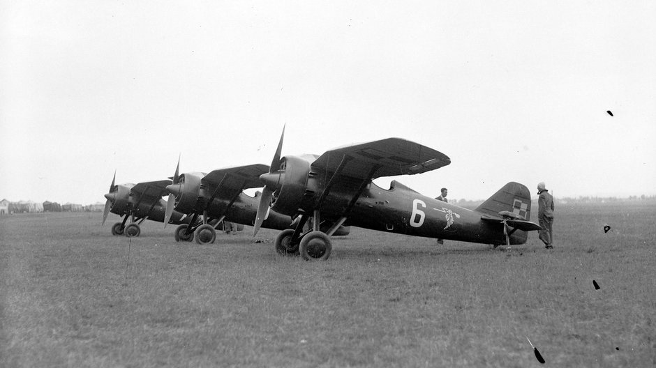Samoloty PZL P7 na zdjęciu z okresu międzywojennego.