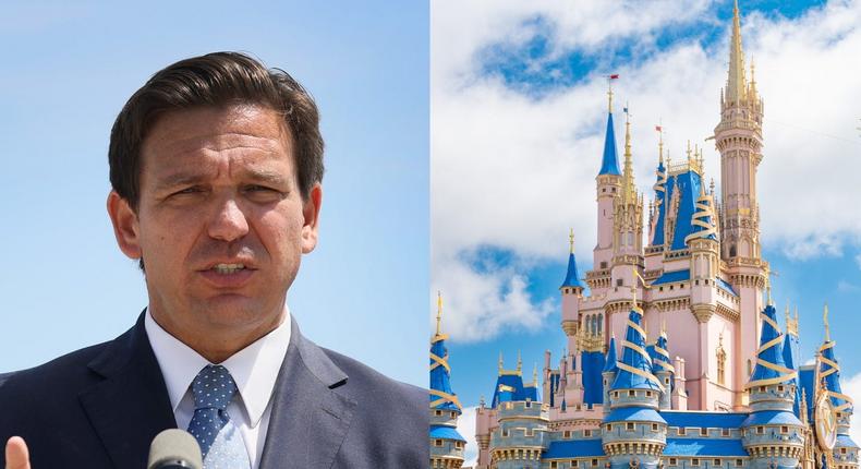 Florida Gov. Ron DeSantis got married at Disney World in 2009.Joe Raedle/Getty Images and AaronP/Bauer-Griffin/GC Images