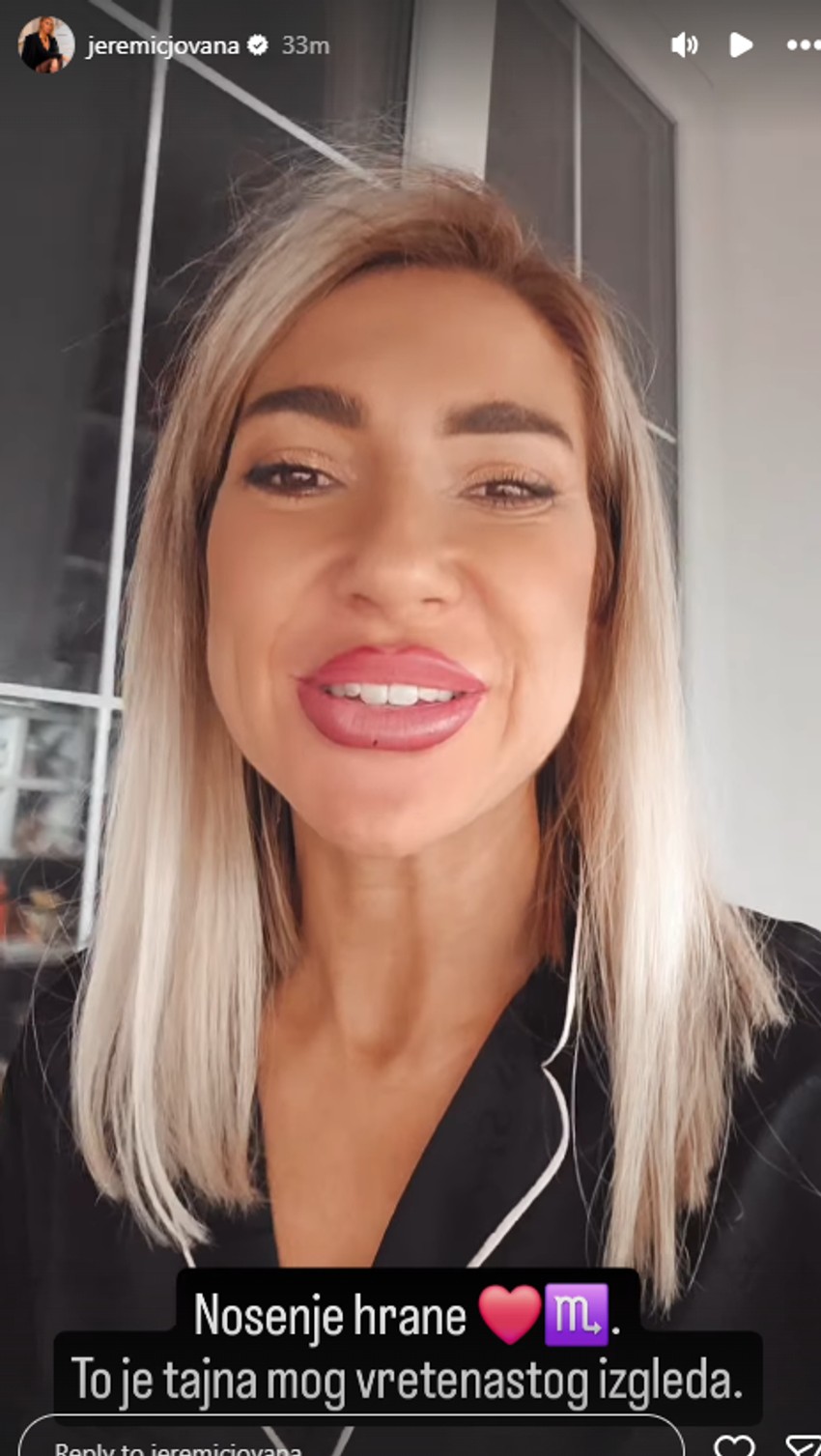 Jovana Jeremić pokazala šta jede