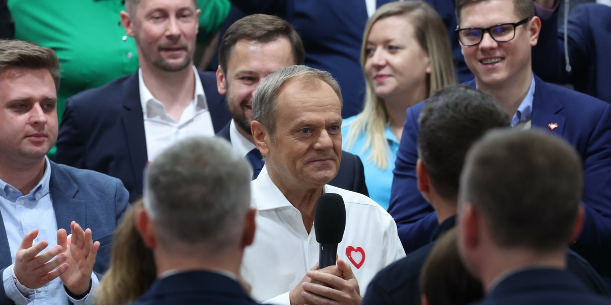 Donald Tusk na konwencji rozpoczynającej kampanię wyborczą