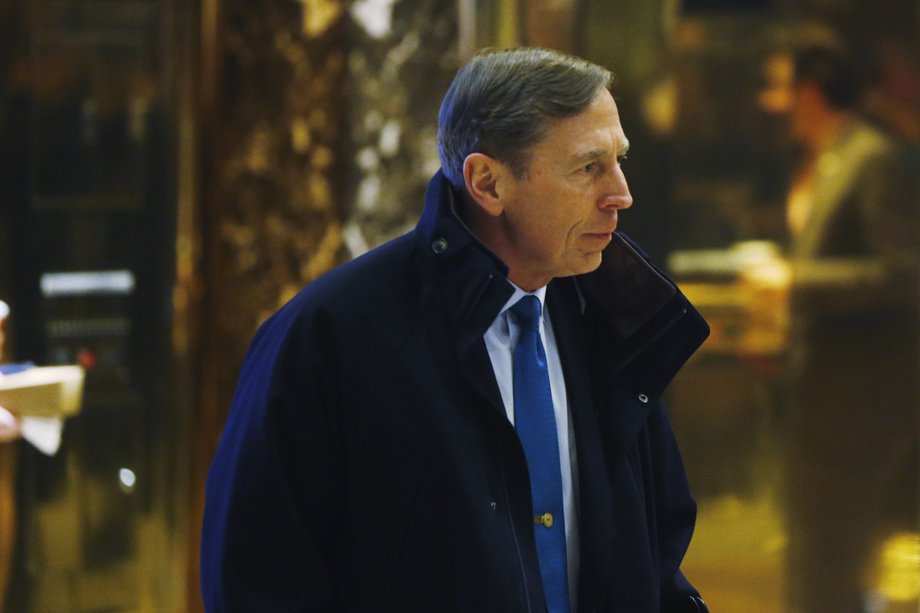 Petraeus after a meeting with Donald Trump, then the president-elect, at Trump Tower in November.