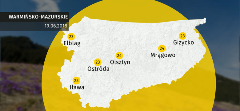 Prognoza pogody dla woj. warmińsko-mazurskiego - 19.06