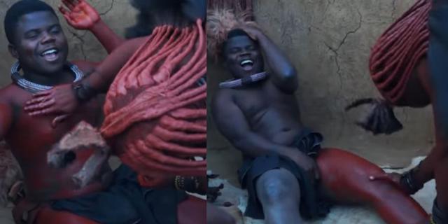 Ghanaian vlogger screams as lady attends to him at Himba village where  visitors are given sex | Pulse Ghana