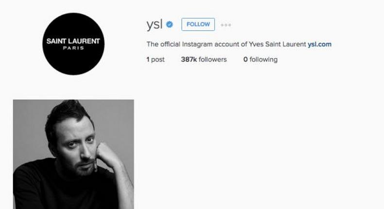 Saint Laurent wiped off all previous works of Hedi Slimane off their Instagram Page