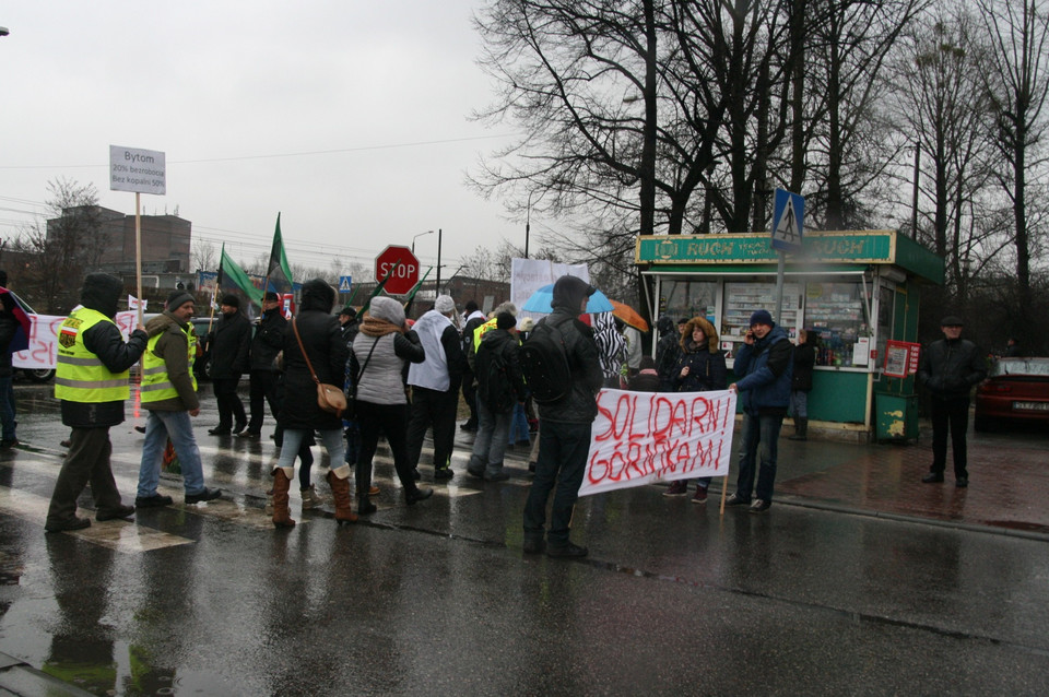 Górnicy protestujący na Śląsku