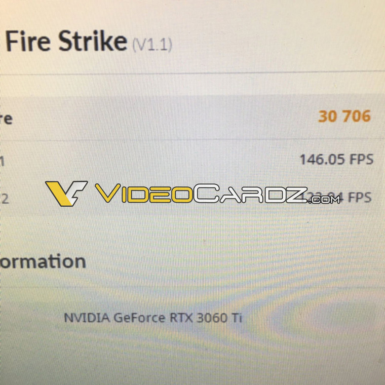 Nvidia GeForce RTX 3060 Ti w 3DMark Fire Strike