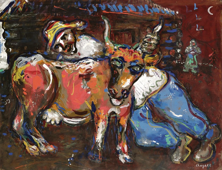 Mark Šagal, Seljak i krava, 1926-27.