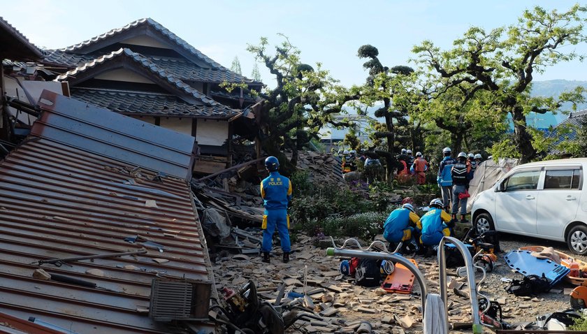 Potężne trzęsienie ziemi w rejonie miasta Kumamoto na południu Japonii