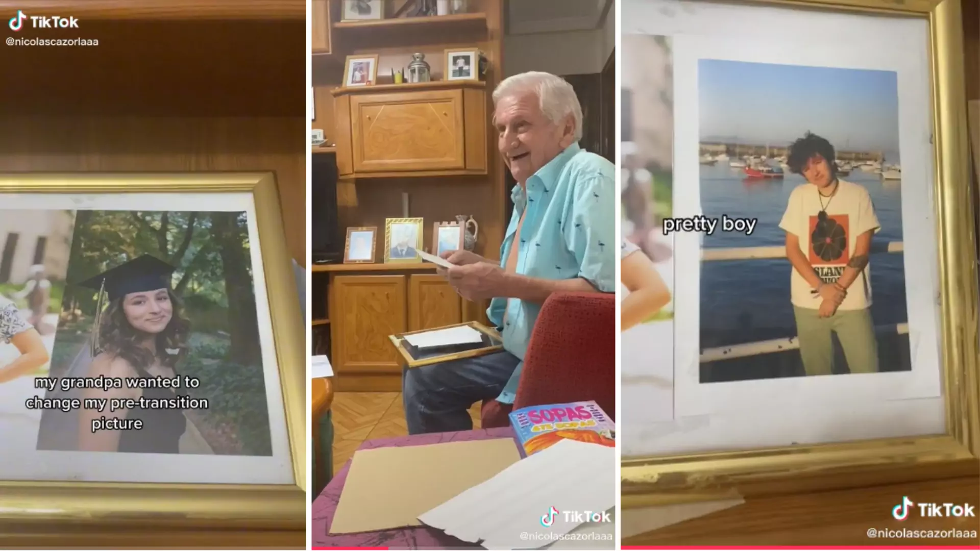 Dziadek podmienił zdjęcia wnuka i roztopił nasze serca. "Daje przykład reszcie świata!"