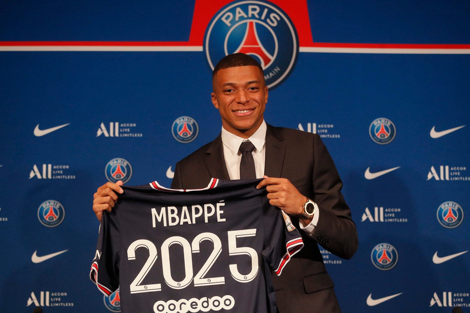Futbalista Paríža St. Germain Kylian Mbappé.