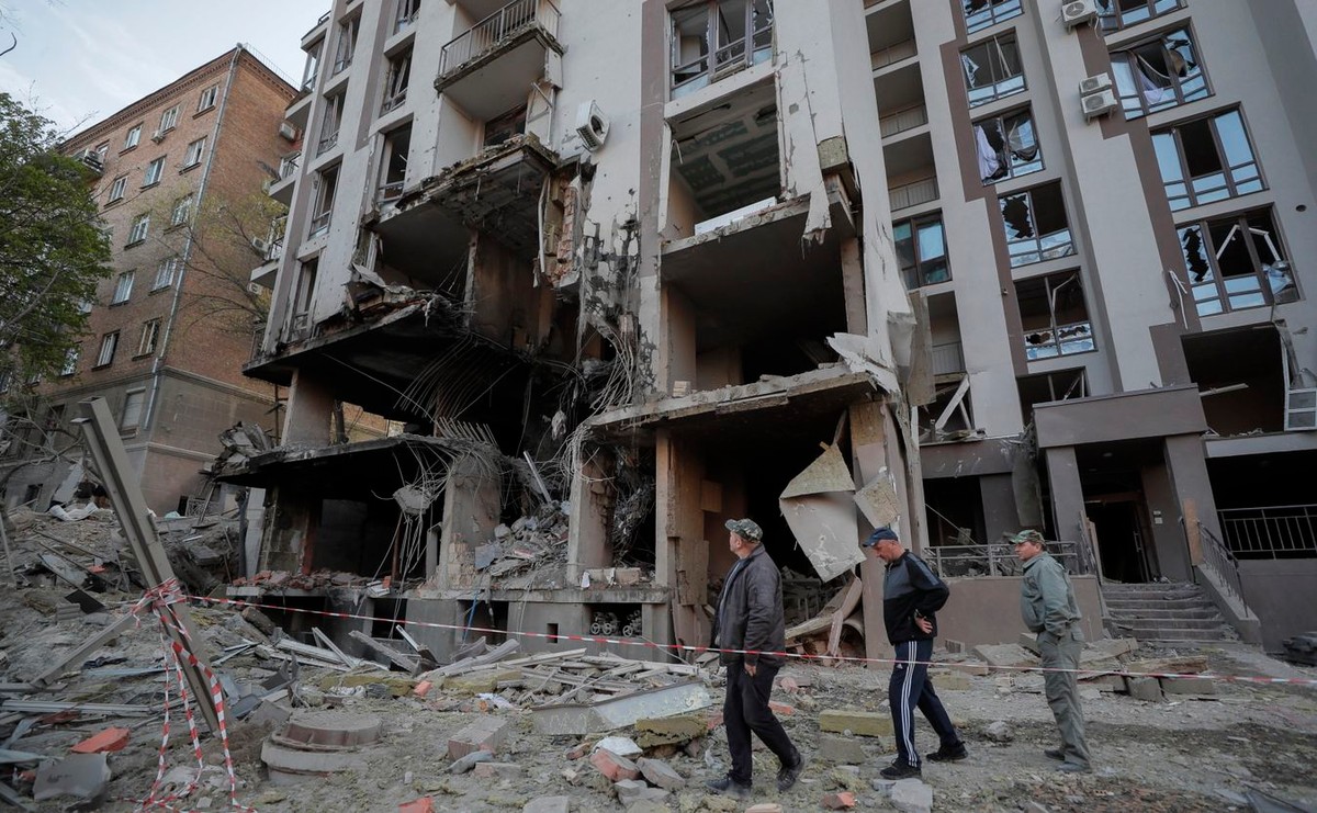 Skutki ostrzału w Kijowie