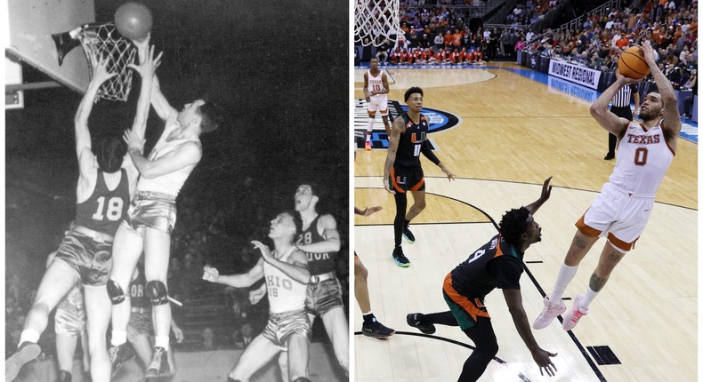 The NCAA men's basketball tournament, widely known as March Madness, has seen a lot of change since its inception in 1939.NCAA Photos/Getty Images; Jamie Squire/Getty Images