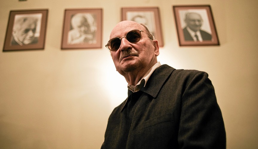 Sławomir Mrożek podczas ceremonii przyznania mu przez Pen Club nagrody im. Ignacego Paderewskiego