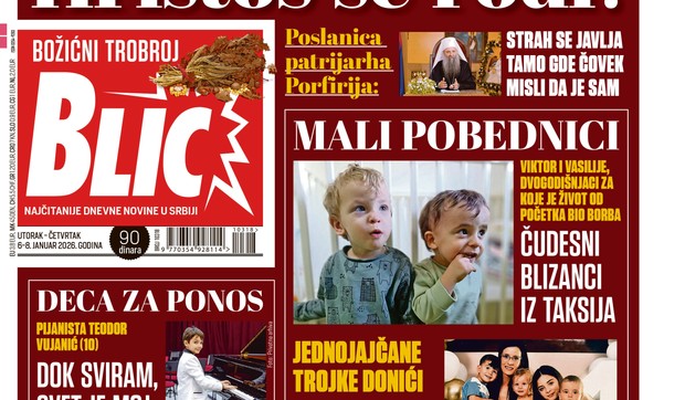 Blic naslovna strana za 6.1.