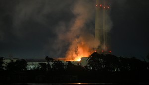 A fire erupted at Moss Landing Power Plant in California on January 17, 2025.Tayfun Coskun/Anadolu via Getty Images