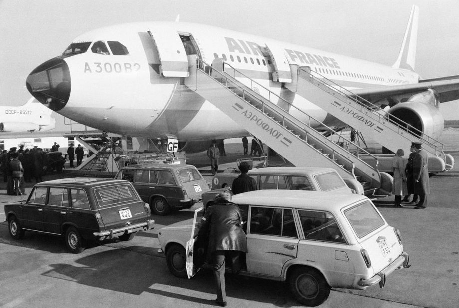 Airbus A300 linii Air France w pierwszym rejsie z Paryża do Moskwy w 1978 r.