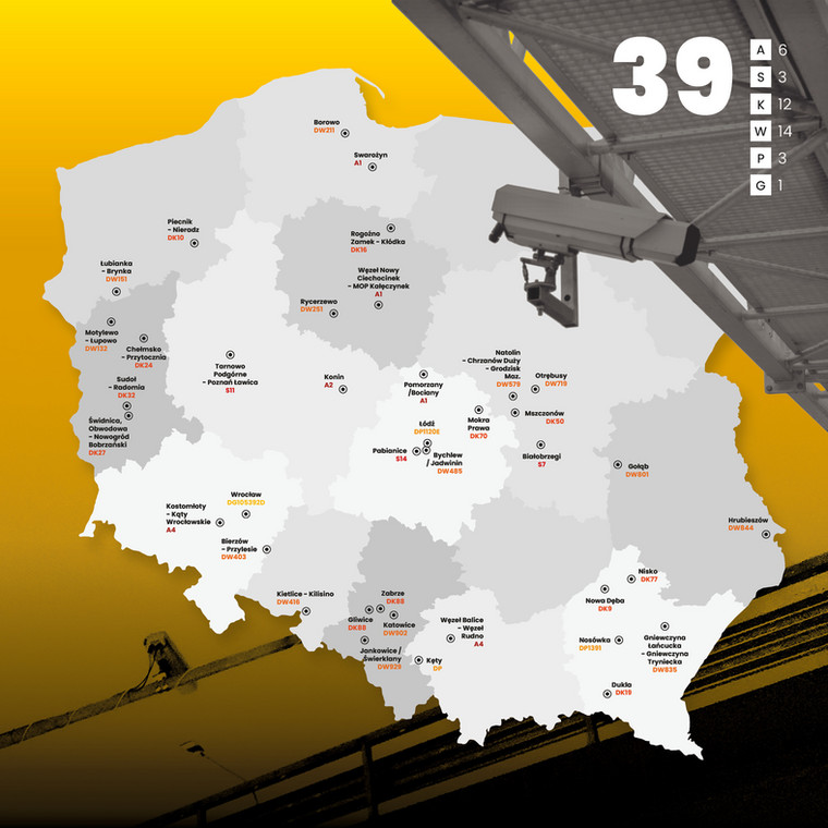 Już wkrótce w 39 lokalizacjach na terenie Polski pojawią się urządzenia wykorzystywane w ramach odcinkowych pomiarów prędkości