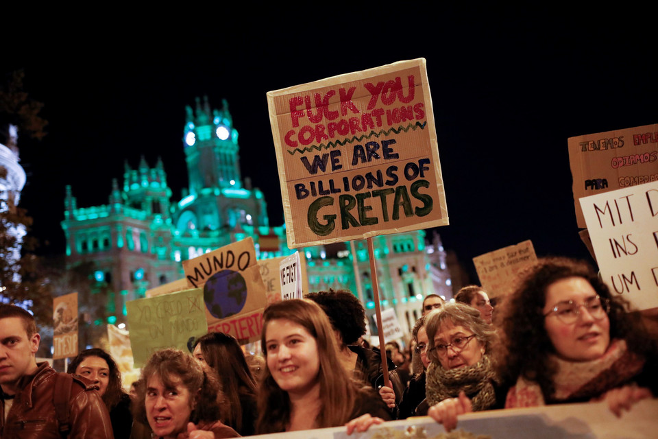 Protest w obronie klimatu w Madrycie