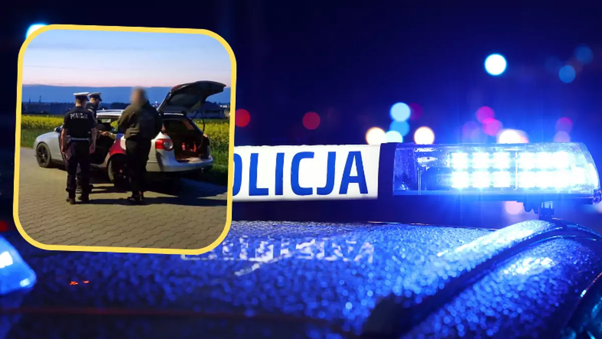 Policjant po służbie natrafił na "ludzkie nogi wystające z bagażnika" (fot. Polska Policja)