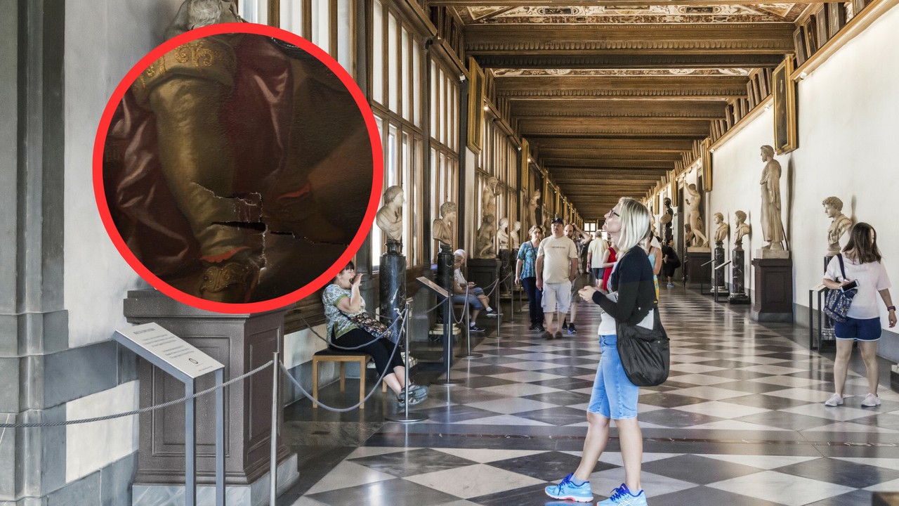 Incydent w słynnej Galerii Uffizi. Turysta zniszczył obraz, robiąc selfie [NAGRANIE]