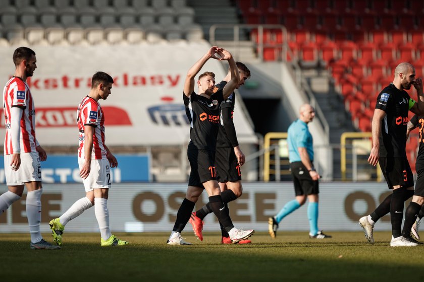 Pilka nozna. PKO Ekstraklasa. Cracovia Krakow - Zaglebie Lubin. 28.02.2021