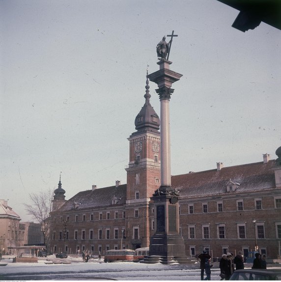 Kolumna Zygmunta i Zamek Królewski (1976 r.)