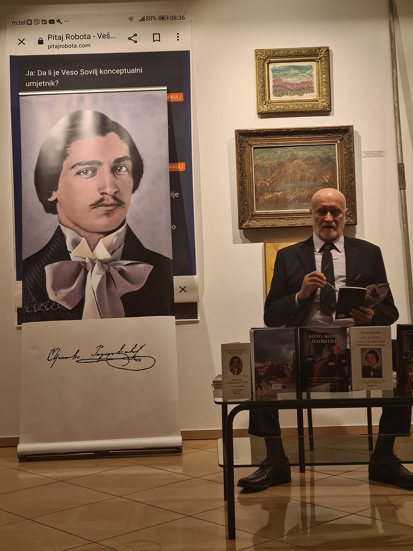 Nenad Grujičić na pesničkoj večeri posvećenoj Branku Radičeviću, u Galeriji "Sreten Stojanović" u Prijedoru