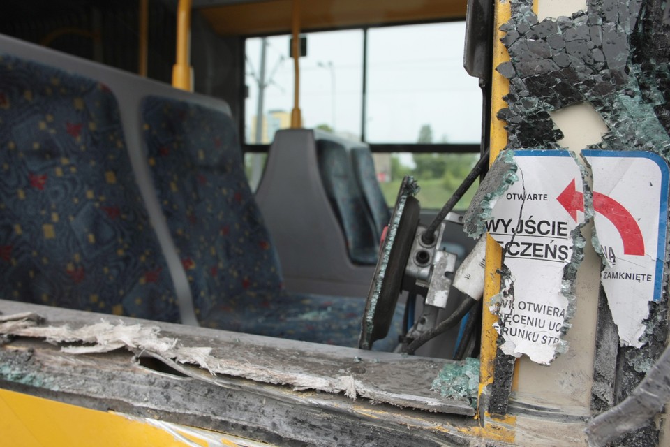 ŁÓDŹ AUTOBUS WYPADK