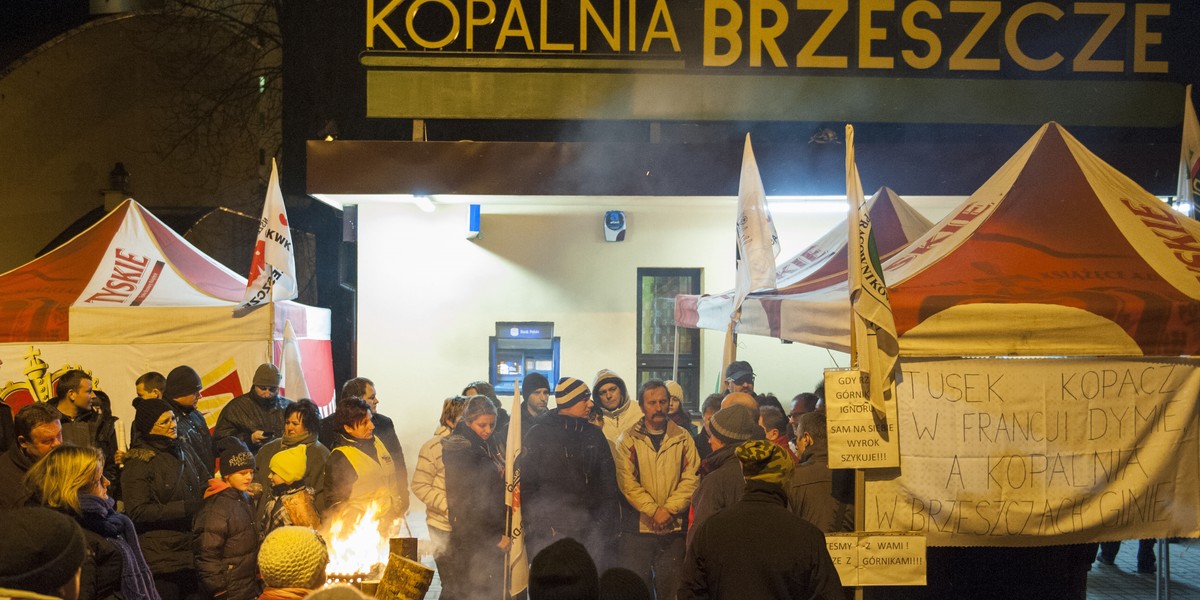 Brzeszcze. Protest w obronie likwidowanej kopalni 