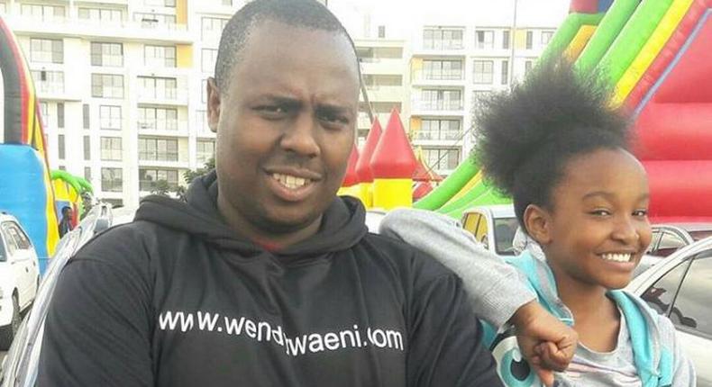 Child acrobat Wendy Waeni with her ex manager Joe Mwangi