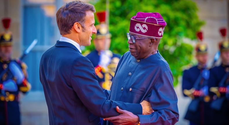President Bola Tinubu and French President, Emmanuel Macron at a recent climate change summit in Paris. [Twitter:NosaAsemota]