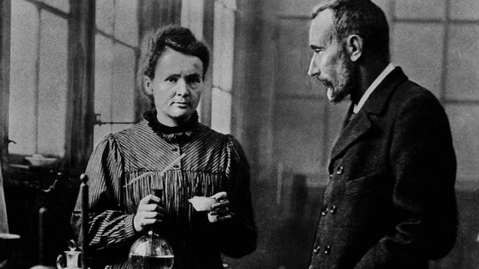 Maria Skłodowska-Curie z mężem