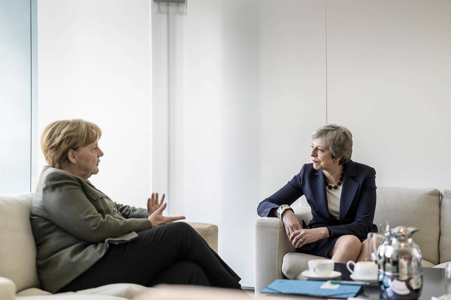 Rozmowy w sprawie brexitu. Angela Merkel i Theresa May podczas spotkania w Berlinie, 9 kwietnia 2019 roku.