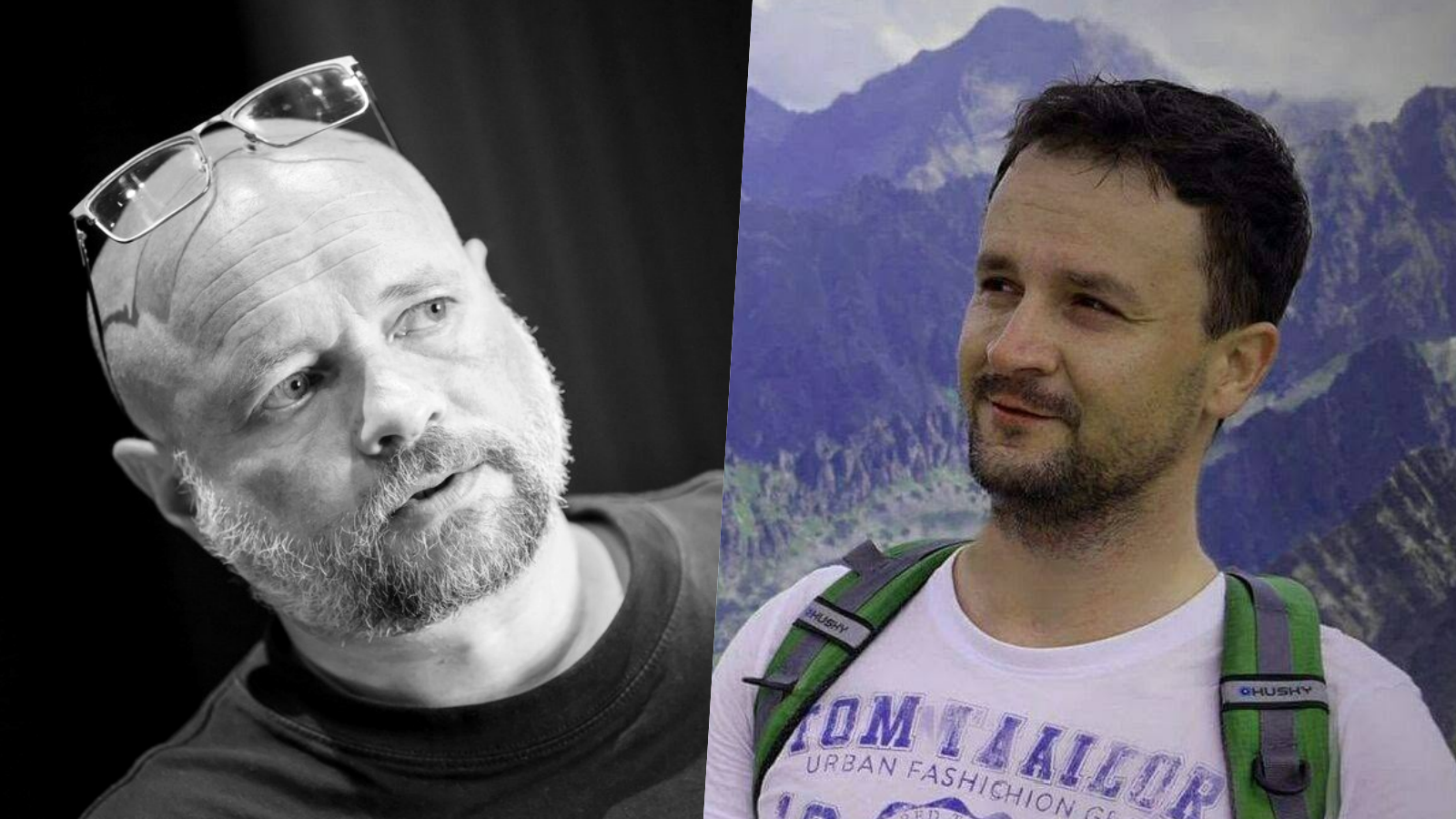 Slovenský herec Michal Novák a reportér spravodajstva Televízie Markíza Marek Vnenčák. 