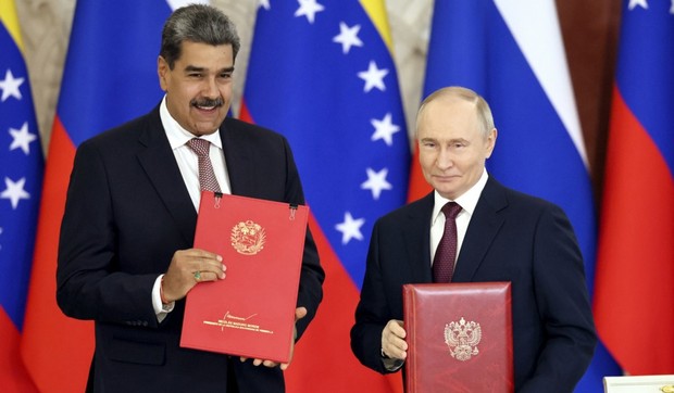 Nikolas Maduro i Vladimir Putin na ceremoniji potpisivanja strateškog partnerstva u Moskvi 7. maja 2025.