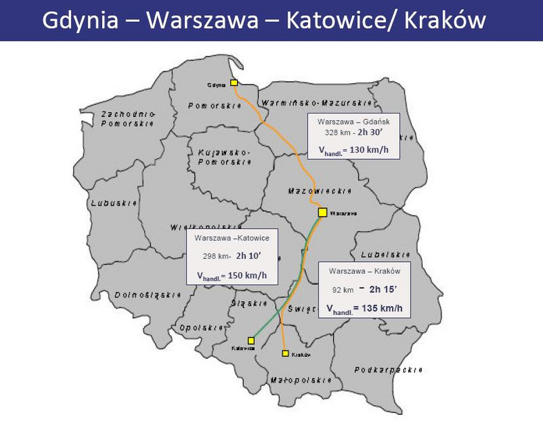 Czasy przejazdu pociągów zespołowych - Gdańsk - Warszawa - Katowice Kraków - fot. materiały prasowe PKP