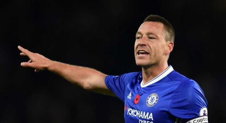 Chelsea's John Terry in action during a Premier League match against Everton at Stamford Bridge on November 5, 2016