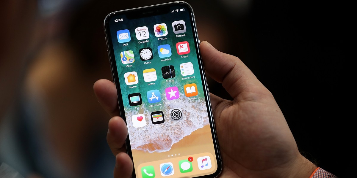 The iPhone X matches rivals with its large screen.