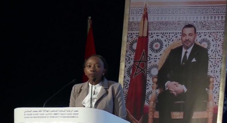 Charlene Ruto speaking at the MeDays Forum in Morocco [Image courtesy of Morocco World News]