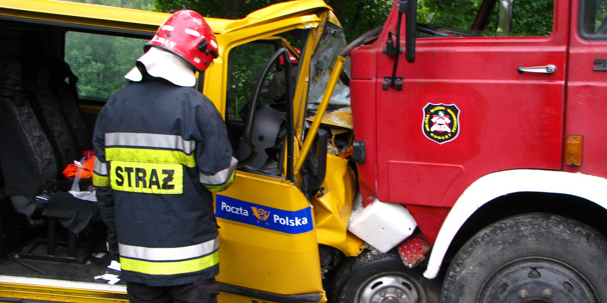 Wypadek samochody Poczty Polskiej