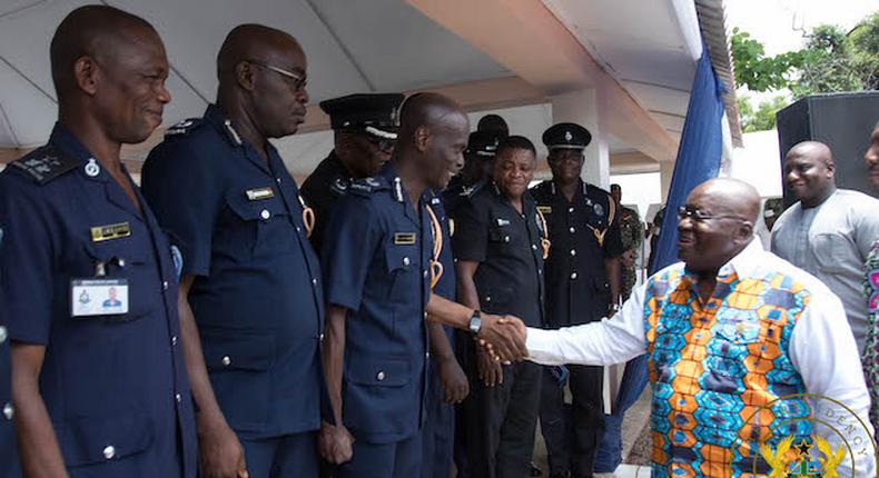 Nana Addo with the police