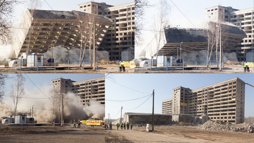 Wyburzanie kompleksu Akademickiego Centrum Medycznego w Zabrzu, zwanego powszechnie Szpitalem Religi