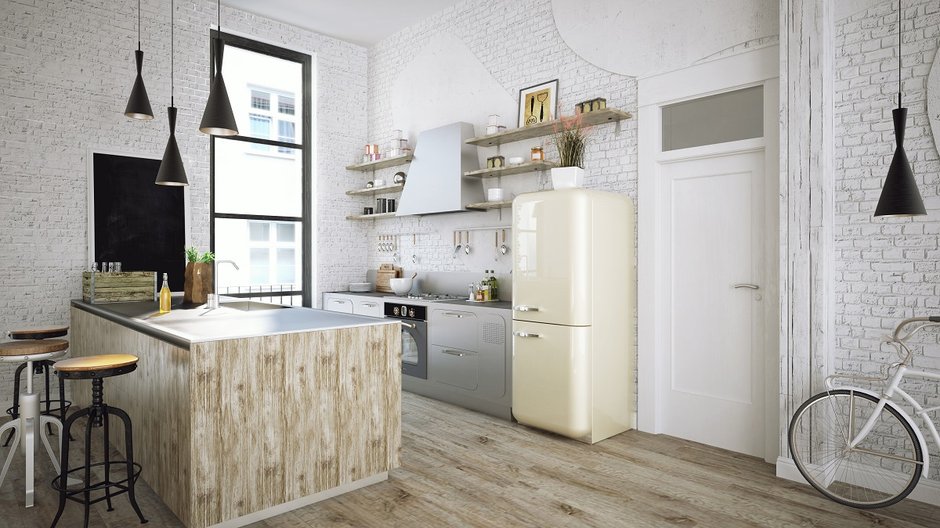 Lodówka SMEG w kuchni / Shutterstock