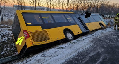 O krok od wielkiej tragedii. Autobus z ludźmi wpadł do rowu, są ranni