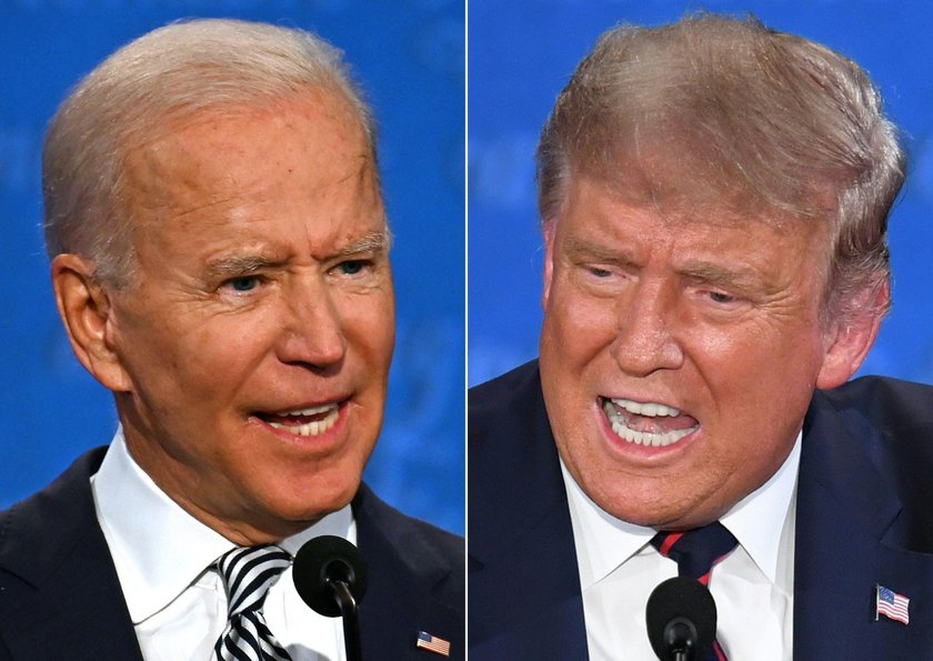 U.S. President Donald Trump and Democratic presidential nominee Joe Biden participate in their first